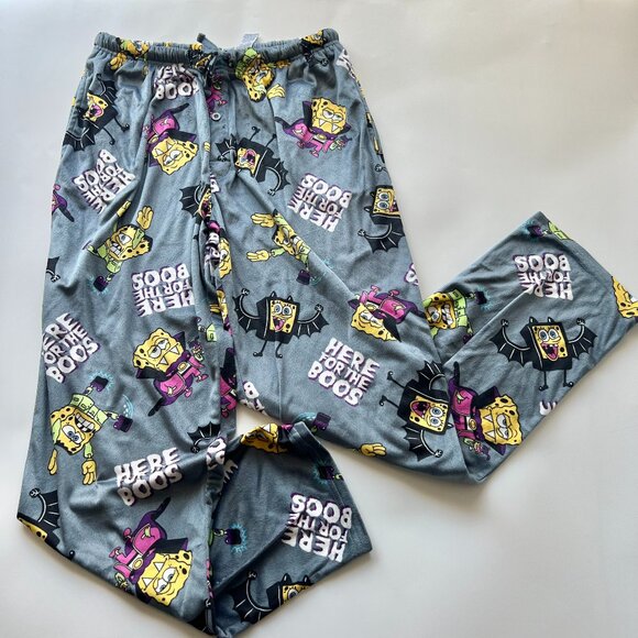 Unisex Large Halloween Here for the Boos Spongebob Pajama Pants - Picture 1 of 6